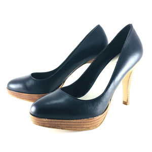 BAKERS Jacinda Black Leather platform 4" heel
